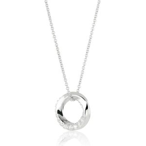 Sif Jakobs Jewellery, Accessoires, Dames, Grijs, ONE Size, Rhodium-Plated Zilveren Ketting met Witte Zirkonia