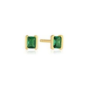 Sif Jakobs Jewellery, Accessoires, Dames, Geel, ONE Size, Vergulde Oorbellen met Groene Zirkonia