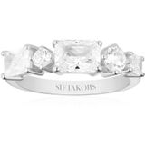 Sif Jakobs Jewellery, Accessoires, Dames, Grijs, 56 MM, Rhodium Vergulde Sterling Zilveren Ring met Zirkonia
