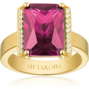 Sif Jakobs Jewellery, Accessoires, Dames, Geel, 56 MM, Vergulde Statement Ring met Zirkonia Stenen