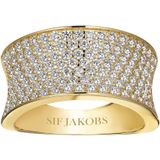 Sif Jakobs Felline Concavo 925 Sterling Zilveren Ring SJ-R2393-CZ-YG-52 Gold Plated