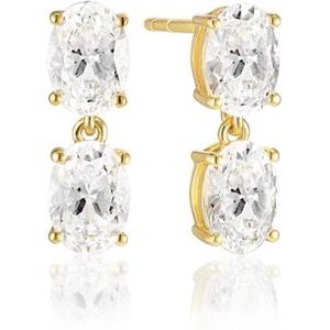 Sif Jakobs Jewellery, Accessoires, Dames, Geel, ONE Size, Goud vergulde zilveren oorbellen met zirkonia