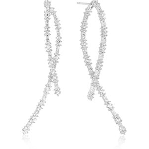Sif Jakobs Jewellery, Accessoires, Dames, Grijs, ONE Size, Zilveren oorbellen met witte zirkonia