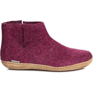 Glerups - Laars - Cranberry - 100% Wol - Leren Zool