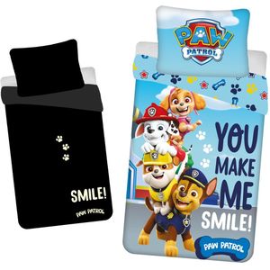 PAW Patrol - Dekbedovertrek Glow in the Dark - Blauw - Katoen - Eenpersoons