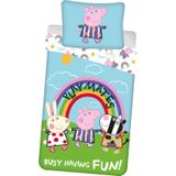 Peppa Pig - Dekbedovertrek Glow in the Dark - Multikleur - Katoen