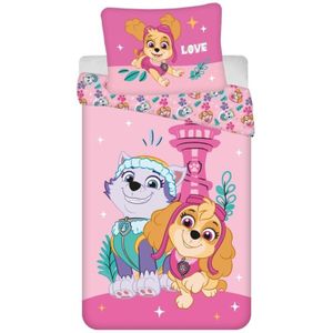 Paw Patrol - Dekbedovertrek - Roze - Polyester - 140x200 + 70x90