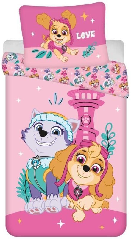 Paw Patrol - Dekbedovertrek - Roze - Polyester - 140x200 + 70x90