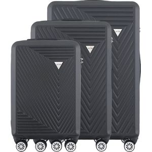 Kofferset 3-delig - Zwart - Complete kofferset - Draaibare wielen - 39L Handbagage + 65L en 100L Ruimbagage