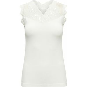 Haltertop - Effen - Jersey - V-hals - Kant - Mouwloos