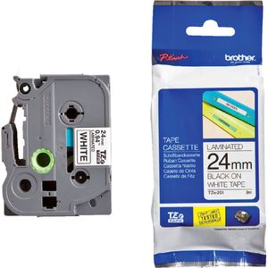 Labeltape Brother P-touch TZE-251 24mm zwart op wit | 1 stuk | 25 stuks
