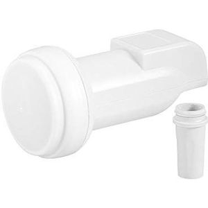 Goobay 67269 Universele Single LNB digitale satelliet ontvangst 1 deelnemer direct digitale televisie UHD 8K F bus weersbescherming satelliet wit