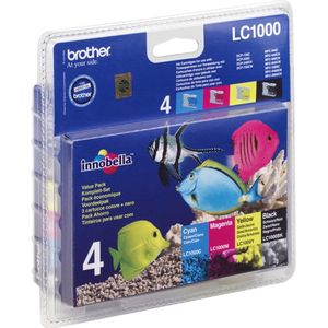 Brother LC1000BK - Inktcartridge - Cyaan / Magenta / Geel / Zwart