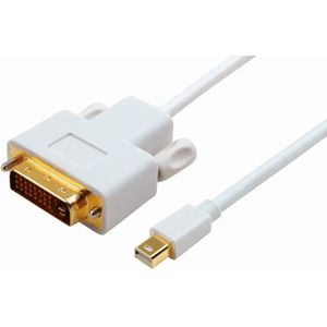 Microconnect Mini Displayport - DVI, M/M 1 m DVI-D Wit