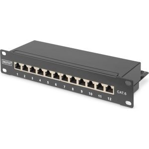 Digitus CAT 6, patchpanel, afgeschermd, Server accessoires, Zwart