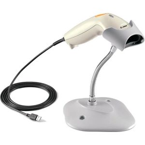 Zebra LS1203, 1D, USB-Kit, Standfuß, hellgrau