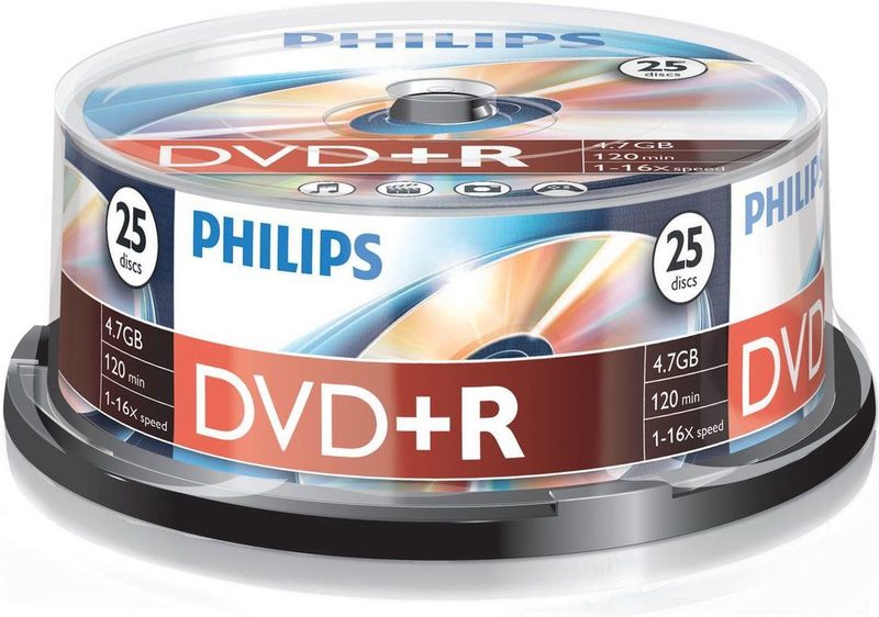 Philips DVD+R 4.7GB - 16x - Spindle - 25 Stuks