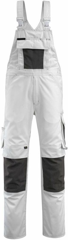 Mascot - 12169-442 - Amerikaanse Overall - Wit/Donkerantraciet - Lichtgewicht Materiaal, Verstelbare Tailleband