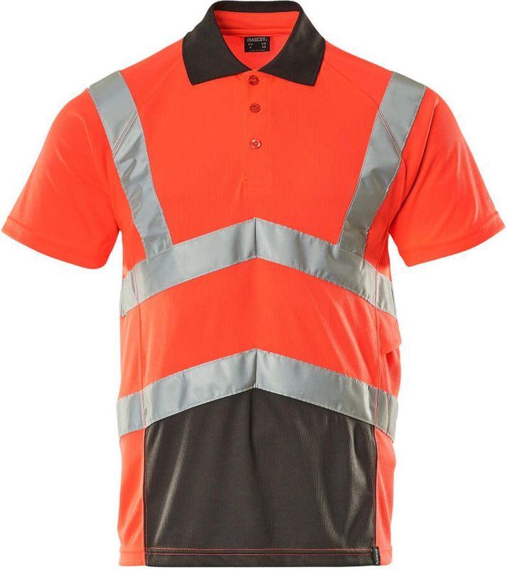 Mascot Safe Young Poloshirt 50117-949 - hi-vis rood donkerantraciet