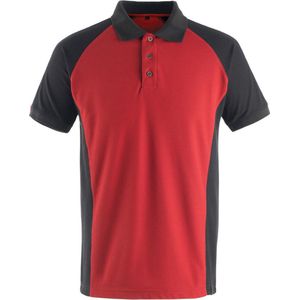 Mascot - Unique Poloshirt - Rood/Zwart - 60% Katoen/40% Polyester - Plaats Voor Logo