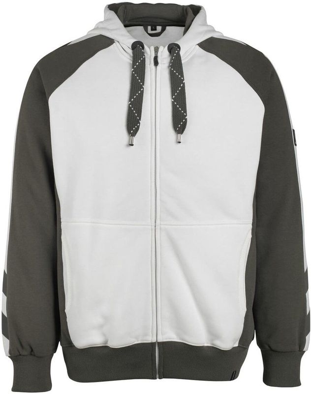 Mascot - 50566-963 - Capuchontrui met Rits - Wit/Donkerantraciet