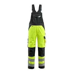MASCOT® unisex Warnschutz-Latzhose Newcastle gelb, schwarz Größe 64