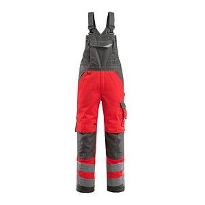 MASCOT® unisex Warnschutz-Latzhose Newcastle rot, dunkelanthrazit Größe 60