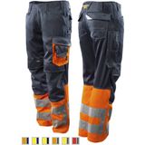 MASCOT® unisex Warnschutzhose Leeds dunkelanthrazit, orange Größe 48