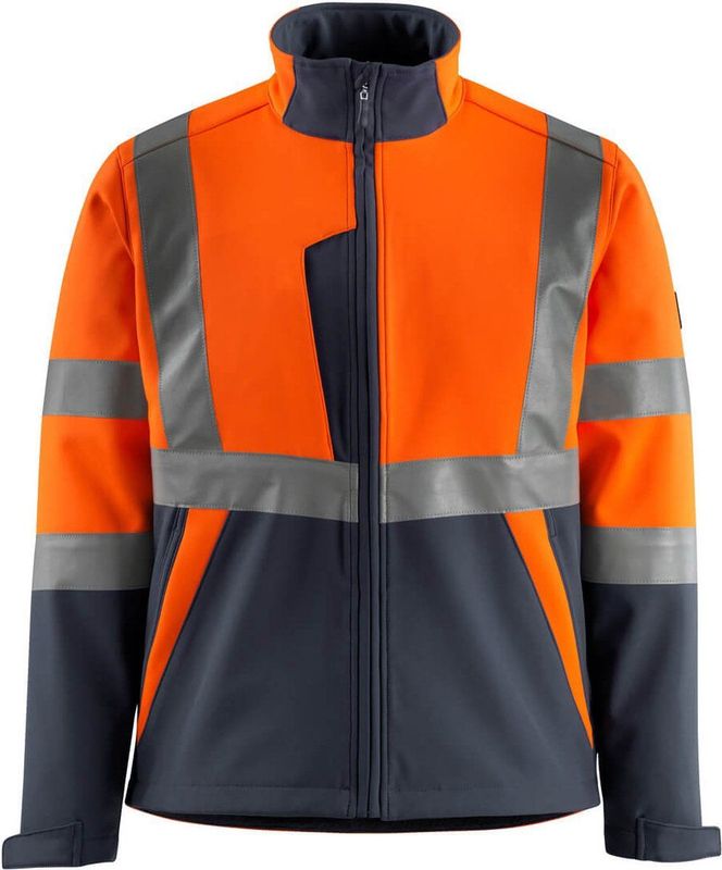 Mascot - Safe Light Softshell Jas - Hi-Vis Oranje/Donkermarine - 100% Polyester