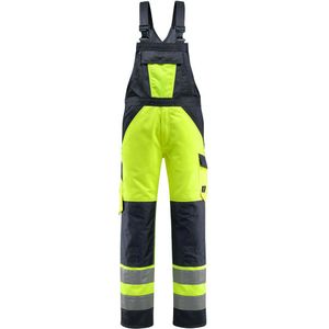 Mascot - 15969-948 - Amerikaanse Overall - Hi-Vis Geel/Donkermarine - Met Kniezakken, Gecertificeerd EN ISO 20471