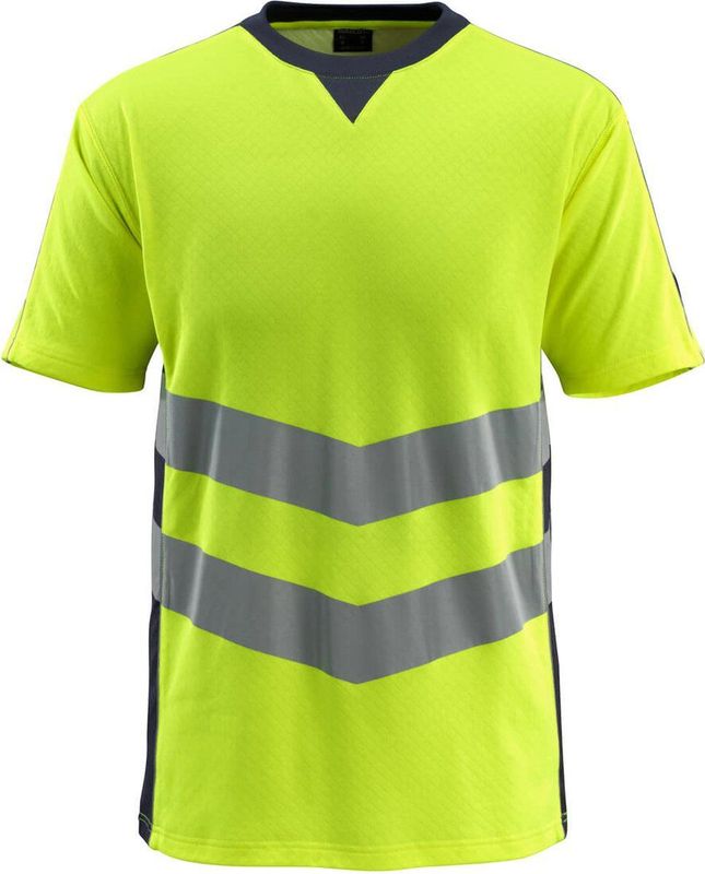 T-shirt - Fluorescerend - Katoen/Polyester - Tweekleurig - Ventilatie