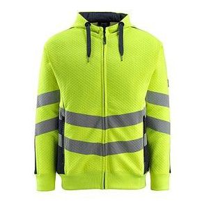 Mascot - 50138-932 Hoodie - Hi-Vis Geel/Donkermarine - Polyester/Katoen - Reflectie