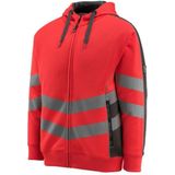 Mascot 50138-932 Capuchontrui met rits Hi-Vis Rood/Donkerantraciet maat 2XL