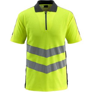 Poloshirt - Fluorescerend - Katoen/Polyester - Tweekleurig - Met Rits
