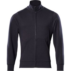 Basic - Sweater - Gekamd Katoen - Grijs - Terry - Deelbare Rits