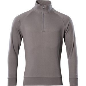 Basic - Sweater - Grijs - Katoen/POLYESTER - Rits bij de hals