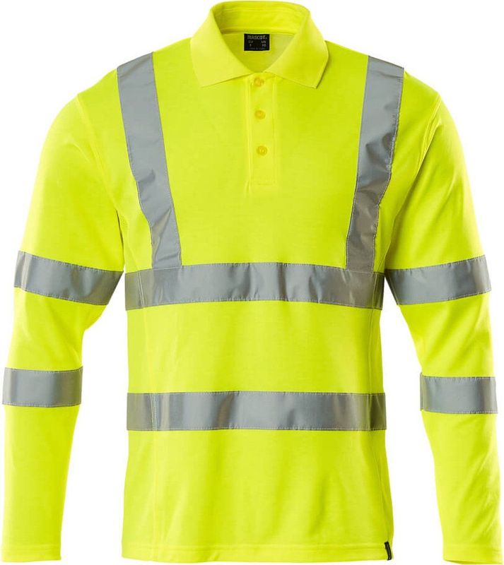 Poloshirt - Fluorescerend - Katoen/Polyester - Met Reflectiestrepen