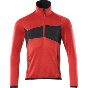 Mascot Accelerate Fleecetrui met korte rits 18003-316 - signaalrood/zwart - 2XL