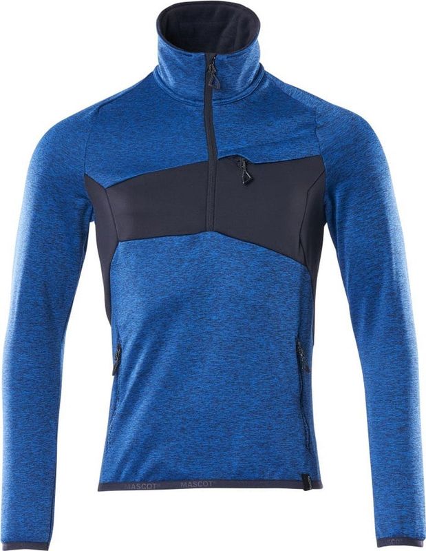 Mascot - Accelerate - Fleecetrui - Helder Blauw/Donkermarine - Korte Rits