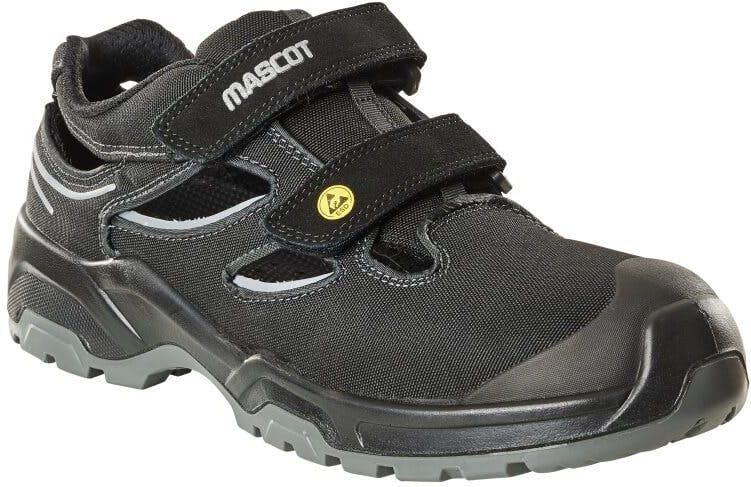 Mascot - F0100-910 Veiligheidssandalen - Zwart/Zilver - Composiet Veiligheidsneus - Anti-perforatiezool