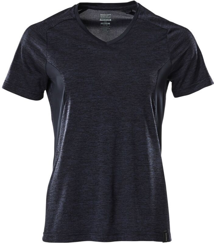 Mascot - 18092-801 - T-shirt - Donkermarine-Gemêleerd - V-hals, Vochtregulerend