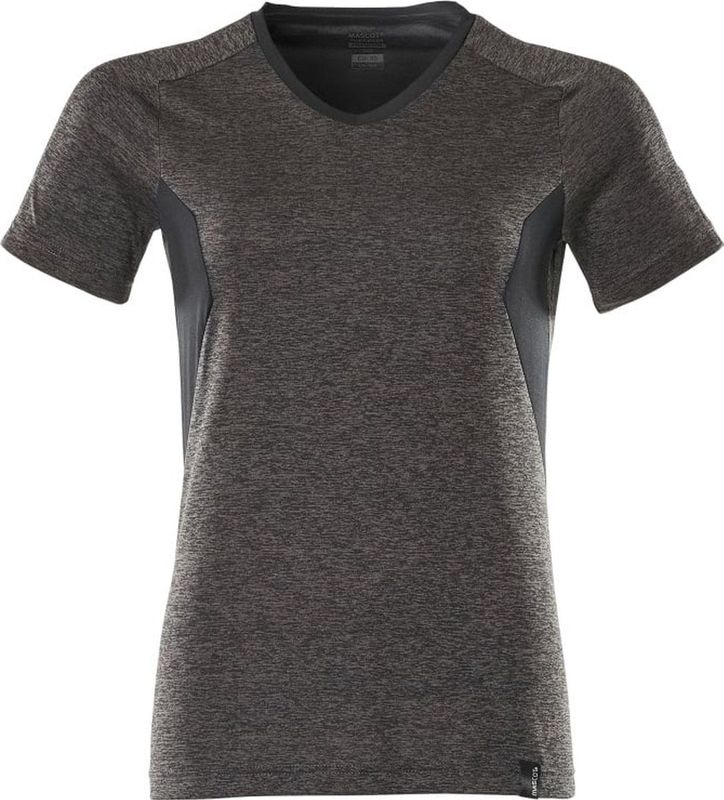 T-shirt - V-hals - Zwart - 55% Polyester - Vochtregulerend