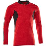 Mascot - 18081-810 - Poloshirt - Signaalrood-Gemêleerd/Zwart - Vochtregulerend, Sluiting met Verborgen Knopen