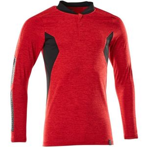 Mascot - 18081-810 - Poloshirt - Signaalrood-Gemêleerd/Zwart - Vochtregulerend, Sluiting met Verborgen Knopen