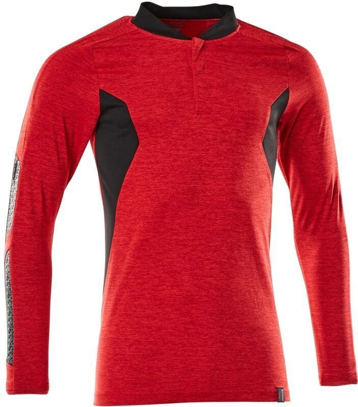 Mascot - 18081-810 - Poloshirt - Signaalrood-Gemêleerd/Zwart - Vochtregulerend, Sluiting met Verborgen Knopen