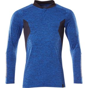Mascot 18081-810 Poloshirt lange mouwen Helder Blauw-Gemêleerd/Donkermarine maat XL