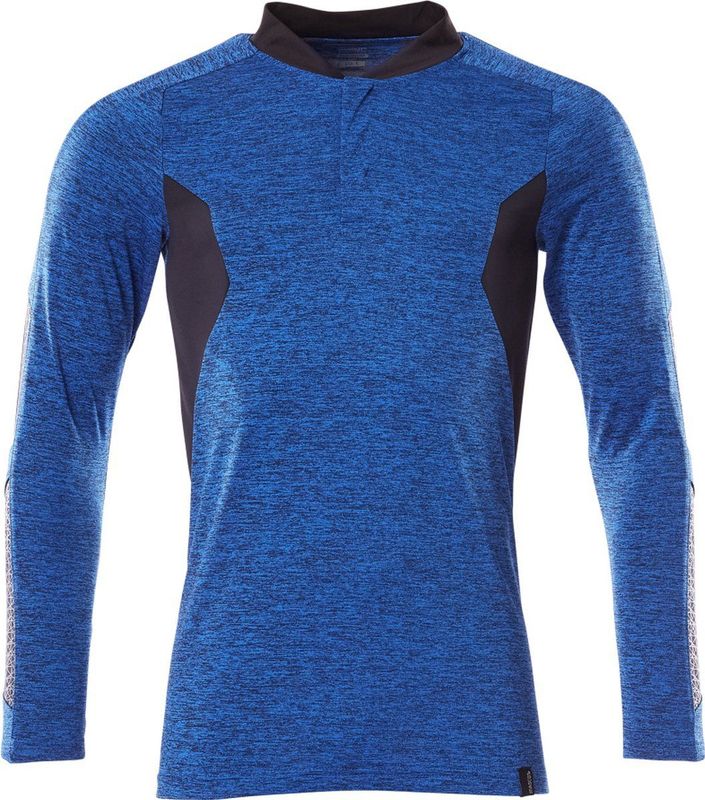 Mascot - Accelerate Poloshirt - Helder Blauw-Gemêleerd/Donkermarine - COOLMAX® - Lange Mouwen