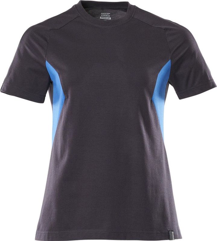 Mascot - Accelerate T-shirt - Donkermarine/Helder Blauw - Gekamd Katoen - Speciaal Getailleerd Damesmodel