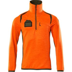 Mascot 19303-316 Fleecetrui met korte rits Hi-Vis Oranje/Mosgroen maat 4XL