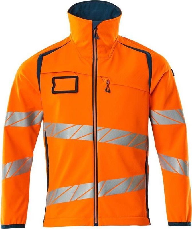 Mascot - 19002-143 - Softshell Jas - Oranje/Donkerpetrol - Fluorescerend, Ademend, Winddicht, Waterafstotend
